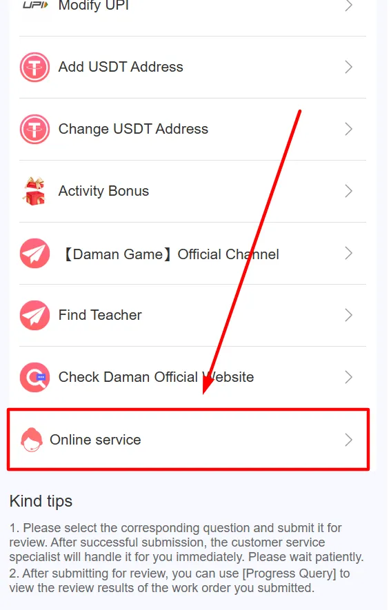 Online Service for live support